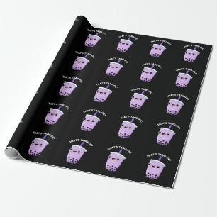 Dat is Taroffic Funny Boba Tea Pun Dark BG Cadeaupapier