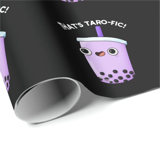 Dat is Taroffic Funny Boba Tea Pun Dark BG Cadeaupapier (Rol Hoek)