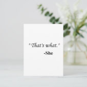 "Dat is wat..." Briefkaart (Staand voorkant)