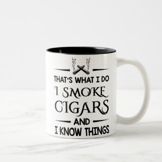 Dat is wat ik doe als ik cigars rook, Cigars Lover Tweekleurige Koffiemok