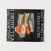 Dat is wat ik doe ik lees boeken ik drink thee wandkleed (Voorkant (horizontaal))