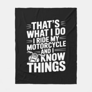 Dat is wat ik doe, ik rijd op mijn motorfiets en i fleece deken