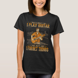 Dat is wat ik doe, ik speel gitaar, ik doe dutjes, t-shirt