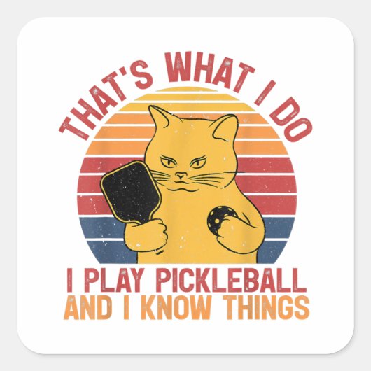 Dat is wat ik doe met kattenbroodjes paddleball Pl Vierkante Sticker (Voorkant)