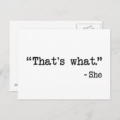 Dat is wat ze citaat zei briefkaart (Voorkant / Achterkant)