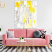 'Dat is willekeurige' grijze en gele Abstracte kun Canvas Afdruk (Insitu (Woonkamer))