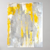 'Dat is willekeurige' grijze en gele Abstracte kun Poster (Voorkant)