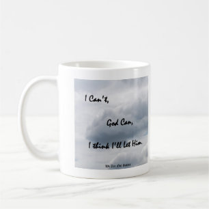Dat kan ik niet, God kan. Ik denk dat ik hem laat. Koffiemok