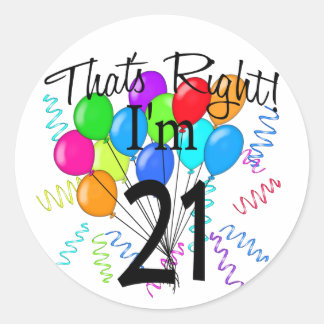 Dat klopt dat ik 21 ben. ronde sticker