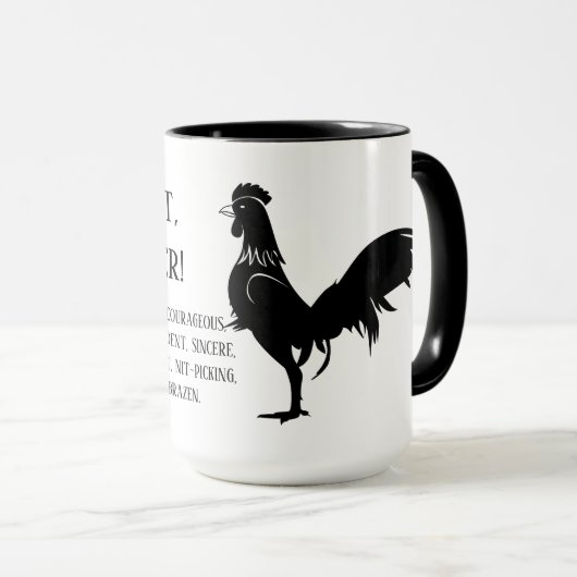 Dat klopt, ik ben een rooster mok (Voorkant rechts)