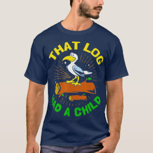 Dat log had een kind met een grappige zeemeeuw t-shirt