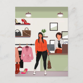 Dat meisje | Chic Kleurrijk Alledaags Ontwerp Briefkaart