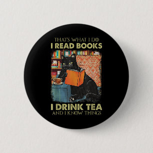 Dat wat ik lees, lees boeken die ik Drink thee en Ronde Button 5,7 Cm