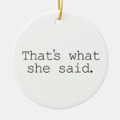 Dat zei ze. keramisch ornament (Voorkant)