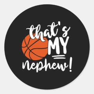 Dat zijn mijn neef basketballiefhebbers cadeaus vo ronde sticker