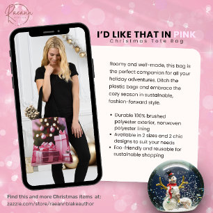 Dat zou ik leuk vinden in Pink Christmas Canvas ta Draagtas