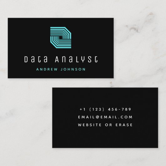 Data Analyst Information Technology Techy Wave Visitekaartje (Voorkant / Achterkant)