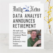 Data Analyst Retirement Kaart om te personaliseren (Gele Bloem)