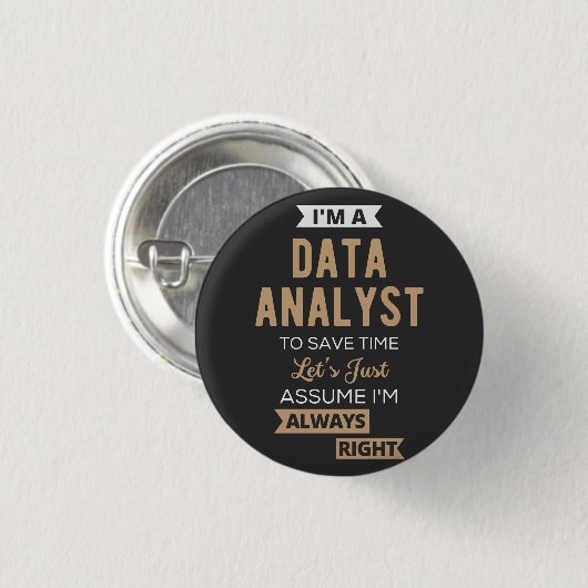 Data Analyst Ronde Button 3,2 Cm (Voorkant /achterkant)