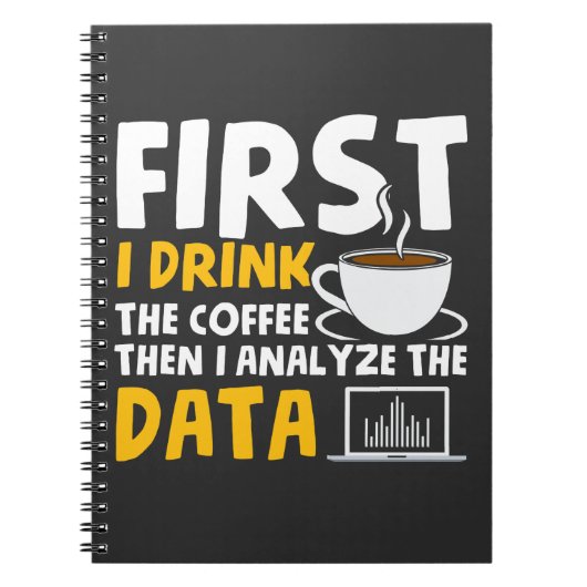Data Analyst van gedragsanalisten Koffiecomputer Notitieboek (Voorkant)
