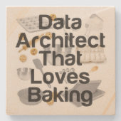 Data Architect houdt van bakken Stenen Onderzetter (Voorkant)