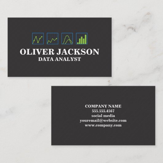Data Charts | Financiën | Analist Visitekaartje (Voorkant / Achterkant)