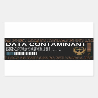 DATA CONTAMINANT waarschuwingsdecimaal laptop stic Rechthoekige Sticker