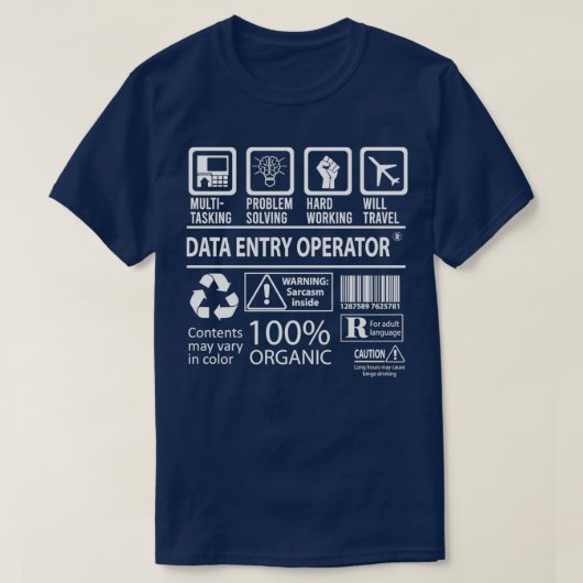 Data Entry Operator Multitasking Job Cadeusitem T-shirt (Design voorkant)