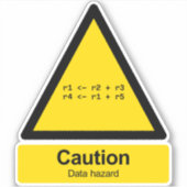 Data Hazard parodie waarschuwingsteken vinyl stick Sticker (Voorkant)