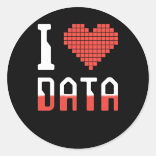 Data I Love Data Ronde Sticker