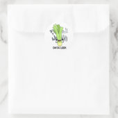 Data Leek Funny Computer Veggie Pun Ronde Sticker (Tas)