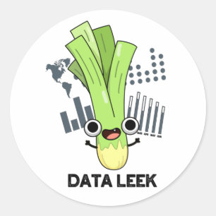 Data Leek Funny Computer Veggie Pun Ronde Sticker
