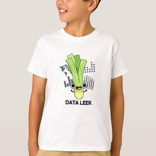 Data Leek Funny Computer Veggie Pun T-shirt (Voorkant)