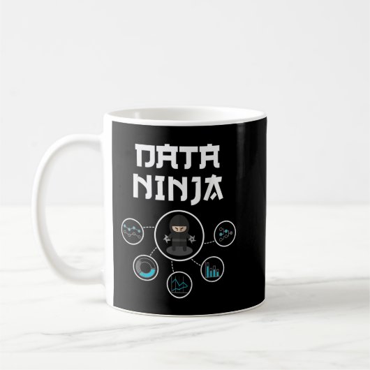 Data Ninja - Data Geek - Big Data Analysts Gift Koffiemok (Links)
