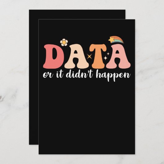 Data of het gebeurde niet gedragsanalist Groovy Kaart (Voorkant / Achterkant)