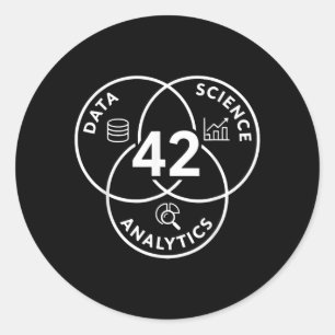 Data Science Analytics 42 Diagramontwerp Ronde Sticker