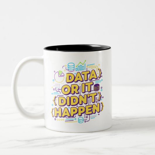 Data Science Design - Data of het is niet gebeurd Tweekleurige Koffiemok (Links)