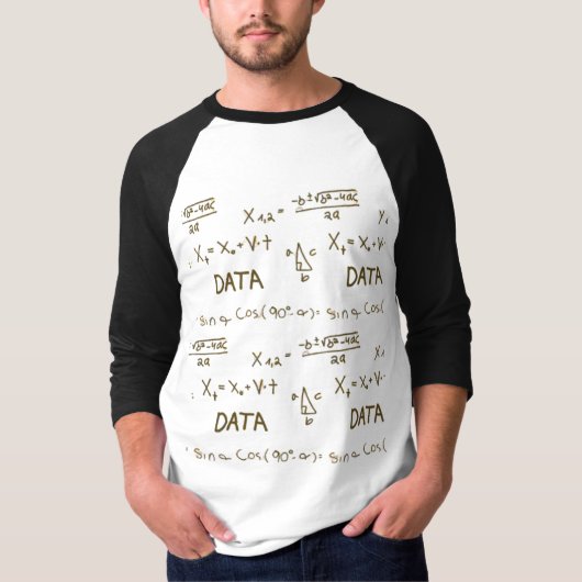 Data Science Formulas and Statistics Men's Raglan T-shirt (Voorkant)