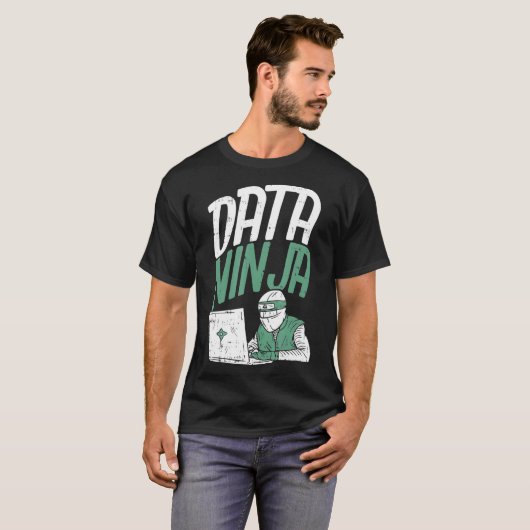 Data Scientist Data Engineer - Funny Data Ninja T-shirt (Voorkant volledig)