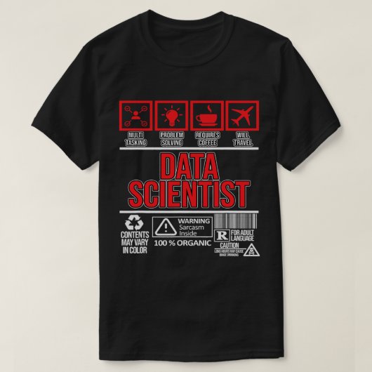 Data Scientist Facts Data Analyst Computer Science T-shirt (Design voorkant)