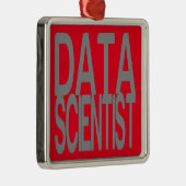 Data Scientist in Tall Silver Text Metalen Ornament (Rechts)