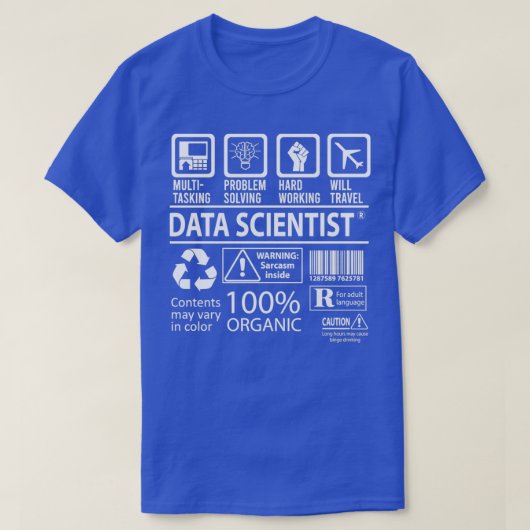 Data Scientist Multitasking Job Gift Item T-shirt (Design voorkant)