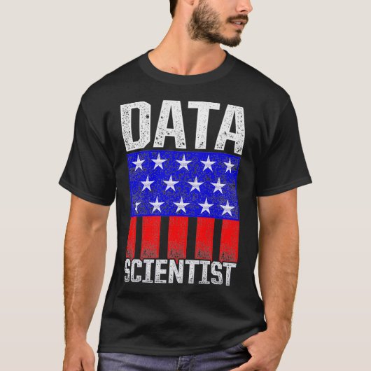 Data Scientist USA Flags Data Science Mining Analy T-shirt (Voorkant)