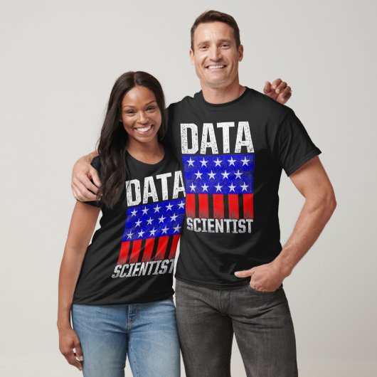 Data Scientist USA Flags Data Science Mining Analy T-shirt (Unisex)
