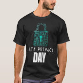 Data Security Encryption Hacker Padlock Data Priva T-shirt (Voorkant)