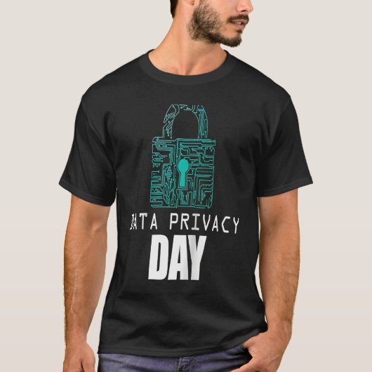 Data Security Encryption Hacker Padlock Data Priva T-shirt (Voorkant)