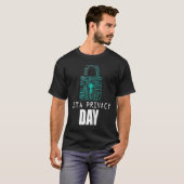 Data Security Encryption Hacker Padlock Data Priva T-shirt (Voorkant volledig)