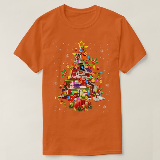 Data Tree Library Xmas Lights Boom Lover Libr T-shirt (Design voorkant)