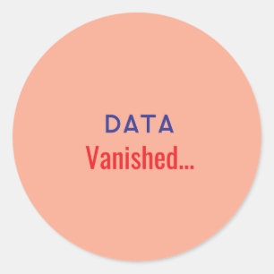 Data verdwenen tekst vloerkleden ronde sticker