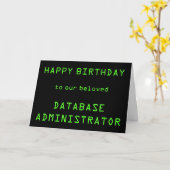 Database Administrator (DBA) "HAPPY BIRTHDAY"-Kaar Kaart (Gele Bloem)